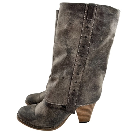 MIA Jeri midcalf womens Boots size 6.5 gray faux leather spat western - Picture 4 of 14